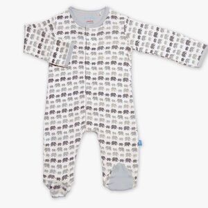 Magnetic Me Gray Elephant Print Footie